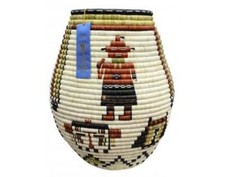 Rhetta Lou Adams, Hopi Coil Basket, Kachina Faces, 23