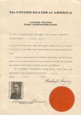 HERBERT HOOVER - DOCUMENT SIGNED 01/02/1919 CO-SIGNED BY: FRANCIS ALMARD picture