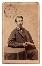 Antique Proof CDV Circa 1863 J.W. Black Handsome Young Man in Suit Boston MA picture