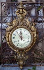 Rare French Gilt Bronze Louis XVI Neoclassic Cartel Clock Devil Satyr Style picture
