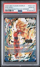 2026 DBS FUSION WORLD ULTIMATE BATTLE VOL 2 WINNER #FS11-07 SON GOKU PSA 10 picture