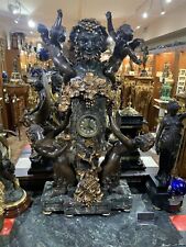 ANTIQUE FRENCH BACCHUS GOD OF WINE CLOCK SIGNED ONE OF A KIND VERY LARGE picture