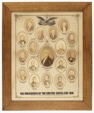 1876 United States Presidents Elaborate Photo Display EXTRAORDINARY and RARE picture