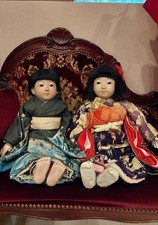 Ichimatsu doll Higashitama boy and girl pair SET Japanese doll kimono. picture