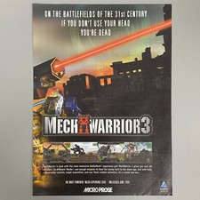 MECH WARRIOR 3 VIDEO GAME 1999 VINTAGE RETRO ADVERT picture