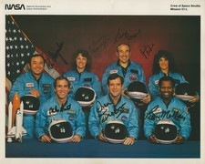 SPACE SHUTTLE CHALLENGER - STS - 51L CREW - PRINTED PHOTOGRAPH SIGNED IN INK picture