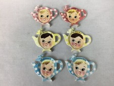 Rare Set of 6 Napco Sweetie Pie Teabag Holders picture
