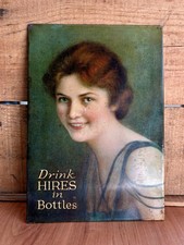 🔥RARE Incredible Early 30s TOC Hires Root Beer Advertising Sign Haskell Girl picture