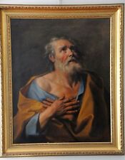 ✅ 17c. OIL PAINTING on CANVAS FINE ART ARTIST GUIDO RENI PENITENT St.PETER FRAME picture