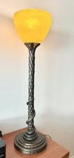 Extremely Rare Wrought Iron Snake Table Lamp By Louis Katona Stamped L.Katona picture