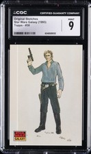 1993 TOPPS STAR WARS GALAXY #30 ORIGINAL SKETCHES CGC 9 picture