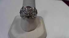 10K Yellow and White Gold Vintage Kinsley Gothic Men's Masonic 0.62 ct Dia. Rng picture
