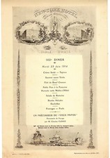MENU 1914 NEW YORK HOTEL DINNER 