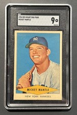 1954 RED HEART DOG FOOD - MICKEY MANTLE - SGC 9 (pop 6 - no 10ās) - NY Yankees picture