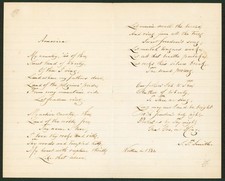 Samuel Francis Smith Signed 8x10 Hand Written Poem Auto Graded 9 BAS #AB14002 picture