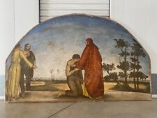 🔥 Antique Old WPA Catholic Icon Religious Church Fresco Oil Painting, L.A. '30s picture