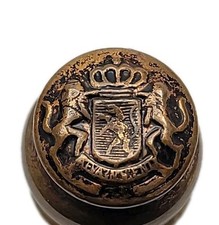 Antique Dutch Netherlands Royal Brass Double Seal Matrix Royalty Nassau Orange picture