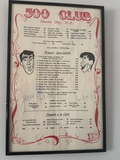 Signatures  menu 500 club jerry lewis and dean martin authenic picture