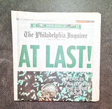 🏆AT LAST EAGLES-41 PATS-33 Phila. inquirer MonFeb, 5th 2018 news paper picture