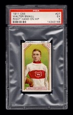 PSA 5 WALTER SMAILL 1911 C55 Hockey Card #27 CENTERED (With RIGHT HAND on HIP) picture