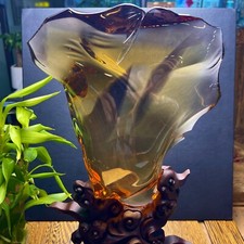 10.76LB TOP Natural Museum citrine quartz Shadow Mountain mineral specimen+stand picture