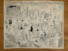 MORT WALKER BEETLE BAILEY CARTOONIST ORIGINAL HUGE PEN+INK ARTWORK FROM 1940's picture