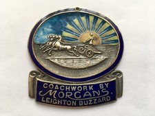 V.RARE C1920s COACHWORK BY MORGANS LEIGHTON BUZZARD ENAMEL CAR DASHBOARD PLAQUE picture