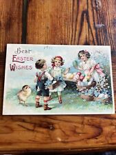RARE 1911 Benjamin Franklin 1 Cent Postcard Antique Easter Embossed Posted. picture