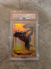2024 Skybox Metal Universe Marvel Avengers GOLD PMG Miles Morales 1/1 Psa  8.5 picture