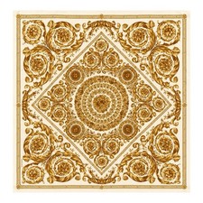 RARE VERSACE Gold Barocco Wool Silk Square Scarf Shawl Made In Italy picture