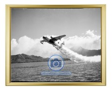 PBM MARINER SEAPLANE US NAVY TAKEOFF WWII 1940S 8X10 GOLD FRAMED PHOTO picture
