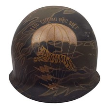 U.S. Vietnam War M1 Helmet ARVN Special Forces Paratrooper Named (Liner, no chin picture