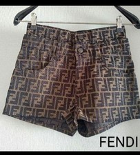 Fendi Zucca Pattern Shorts Sweater Antique 2 Piece Set Women Rare Luxury Designe picture