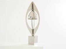 Jacques Charles for Maison Charles Ogive nickel metal lamp 1965 picture