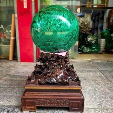 330lb World's Largest Natural Malachite Quartz Sphere Crystal Ball Reiki Decor picture