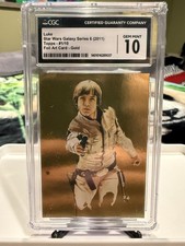 2011 Topps Star Wars Galaxy 6 #1 LUKE SKYWALKER Gold Foil Card 479/600 - CGC 10 picture