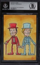 Dumb & Dumber Jim Carrey Jeff Bridges Original Art Sketch Card 1/1 BAS picture