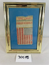 RARE Civil War 1789 - 1869 PUBLIC SCHOOLS New York City Framed Mini Flag 30C48 picture