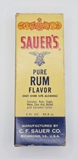 Vintage Sauers Pure Rum Flavor C F Sauer Company Richmond VA Prop USA picture