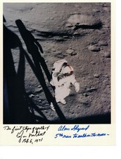 Apollo 14 Alan Shepard & Edgar Mitchell Signed Lunar Surface picture