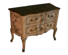 Italian Rococo Floral & Butterfly Painted Chest of Drawers - Mid 19th Century picture