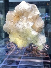 Huge 198LB Rare Natural Calcite Quartz Crystal Raw stone Specimen Decor+stand picture