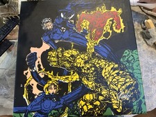 Fantastic Four Signed Framed Canvas Print Stan Lee signed gold marker, by SAK picture