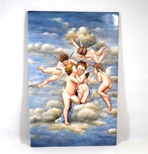 Angels Painting On Monumental KPM Porcelain Plaque Signed And Marked, 24” X 15” picture