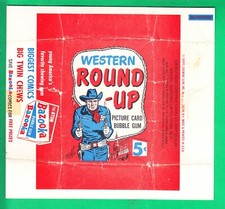 1957 TOPPS  WESTERN ROUND- UP  5 CENTS  PAPER  TEST  WRAPPER picture