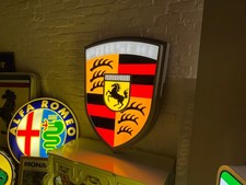 RARE 1970’s PORSCHE DEALER SIGN ILLUMINATED SHOWROOM GARAGE SIGN SERVICE WORKS picture