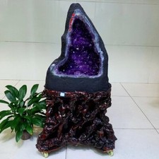 189.2LB TOP Natural Amethyst geode quartz crystal Furnishing articles+stand picture