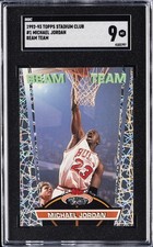 1992-93 TOPPS STADIUM CLUB BEAM TEAM #1 MICHAEL JORDAN SGC 9 picture