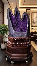 Large 745.8LB Natural Amethyst Geode Quartz Crystal Cluster cathedral energy+ST picture