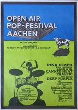 OPEN AIR POP FESTIVAL 1970 PINK FLOYD DEEP PURPLE German Concert poster NM RARE picture